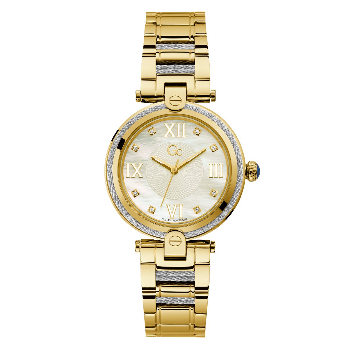 Gc Sport Chic White Dial Round Case Quartz Analog Women Watch