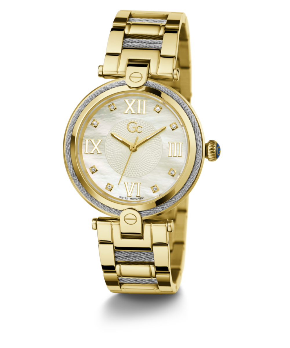 Gc Sport Chic Silver Round Dial Quartz Analog Women Watch - Guess Collection Watch Gc