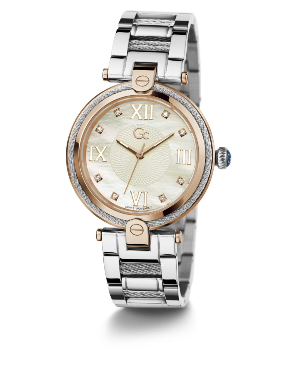 Gc Sport Chic Silver Round Dial Quartz Analog Women Watch - Guess Collection Watch Gc