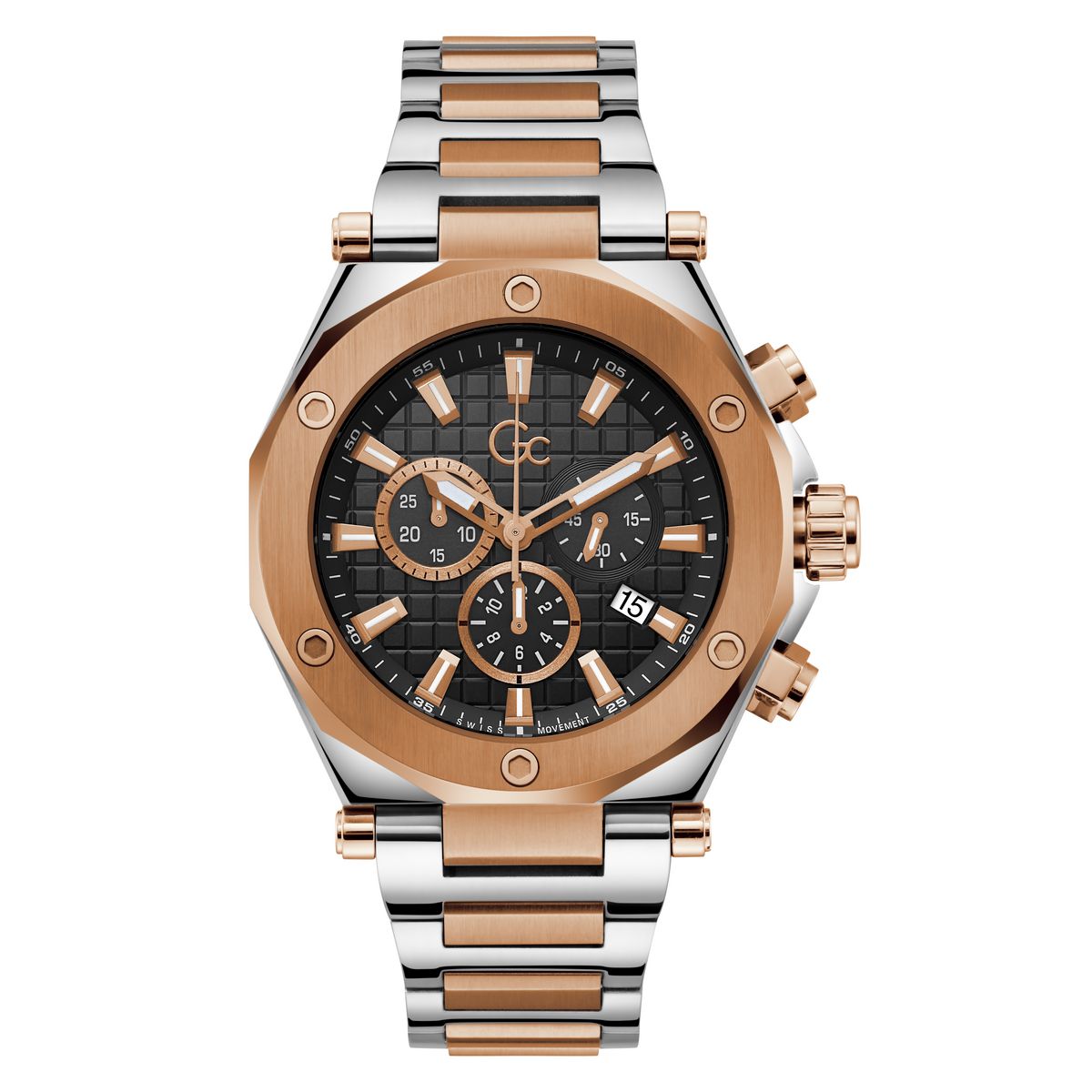 Gc Black Round Dial Quartz Analog Men Watch Guess Collection