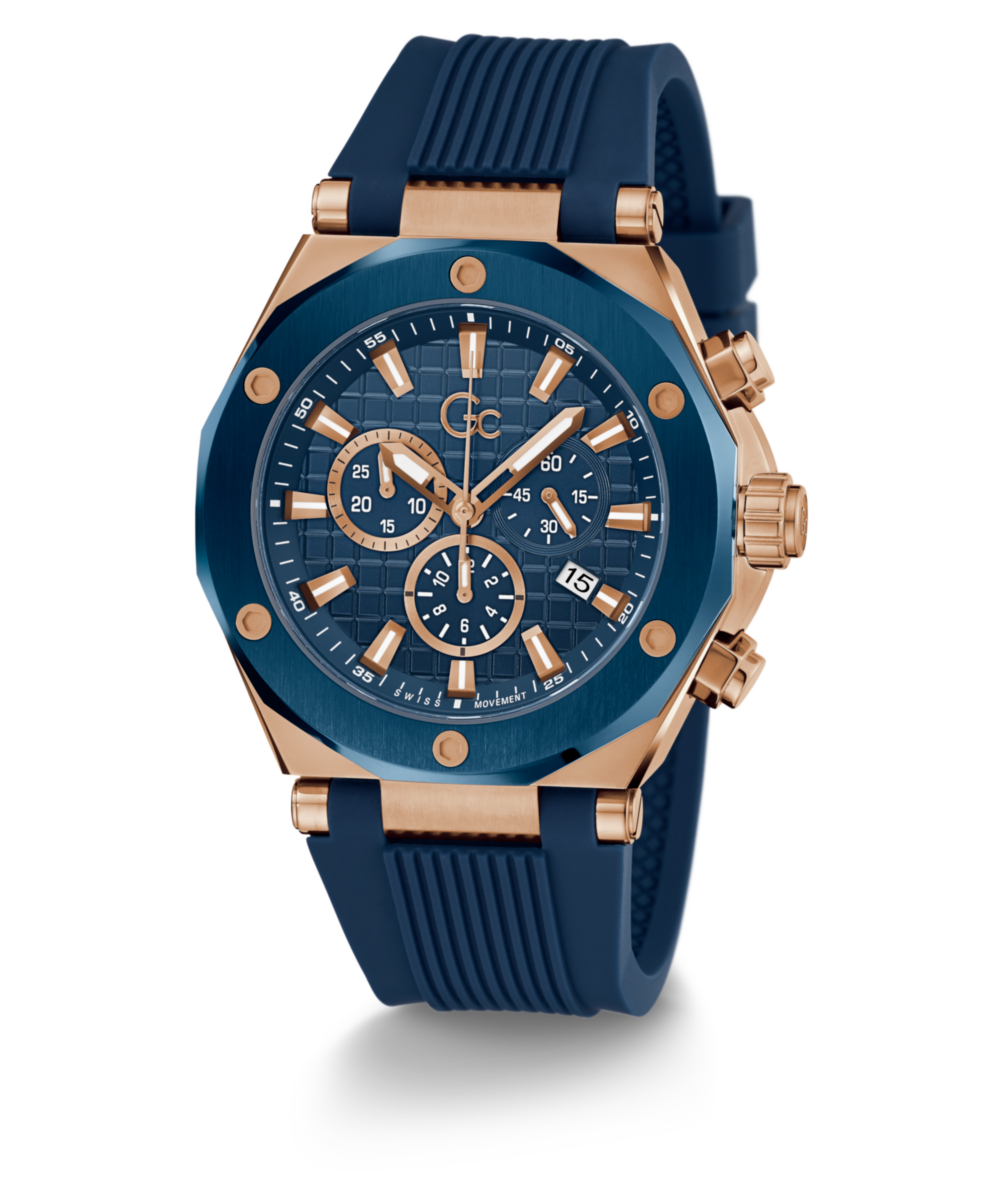 Gc Legacy Blue Round Dial Quartz Analog Men Watch - Guess Collection