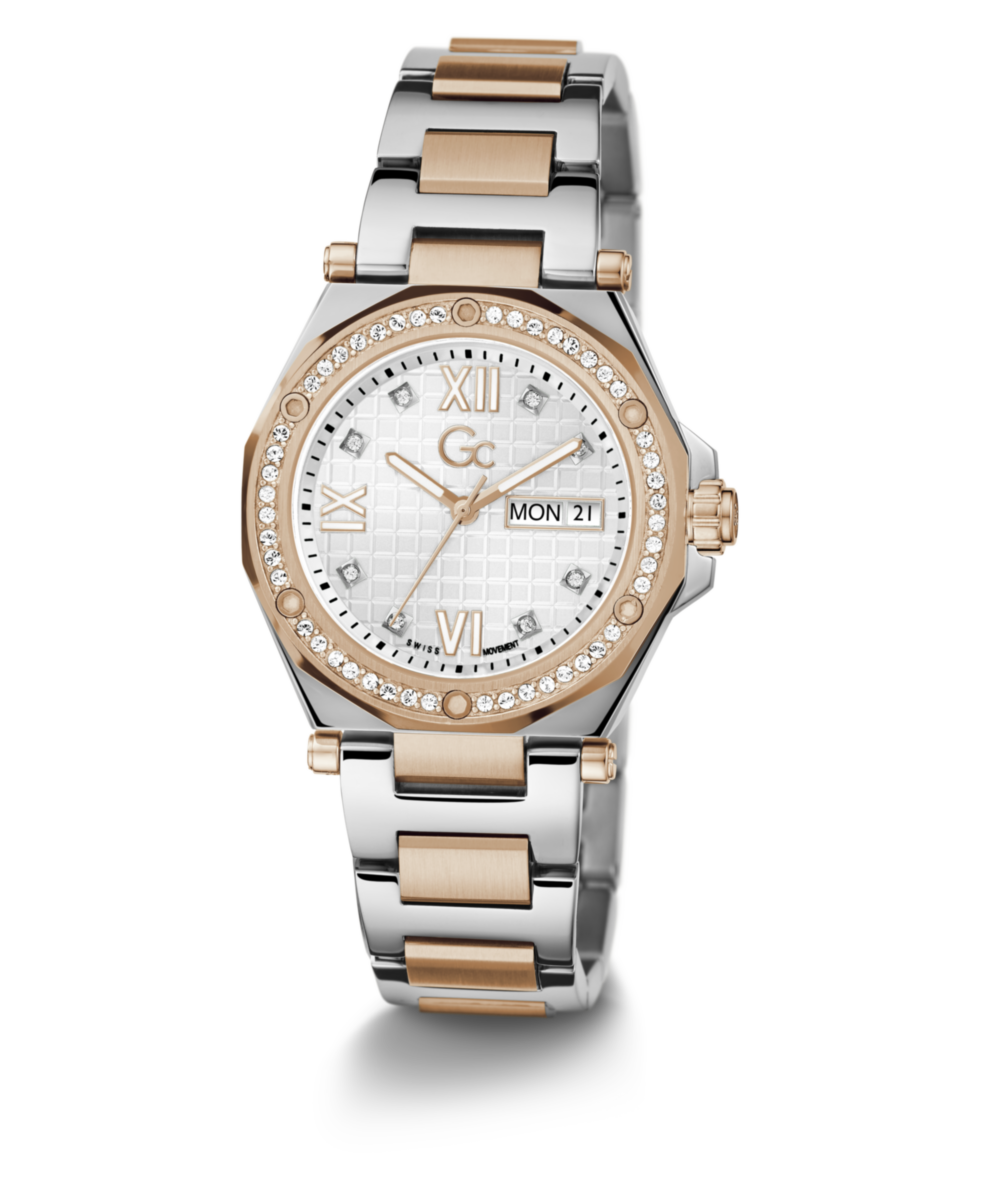 Gc Sport Chic Silver Round Dial Quartz Women Watch - Guess Collection Watch Gc