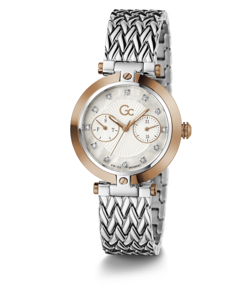 Gc Sport Chic Silver Round Dial Quartz Women Watch - Guess Collection Watch Gc