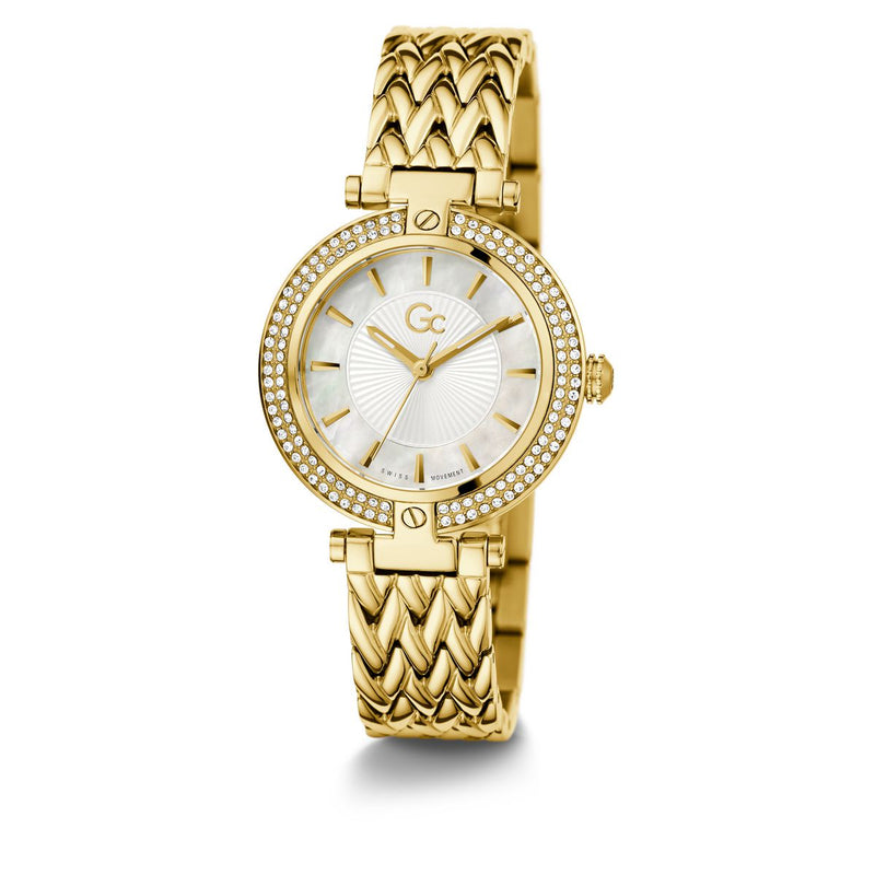 Gc Sport Chic Yellow Round Dial Quartz Women Watch - Guess Collection Watch Gc