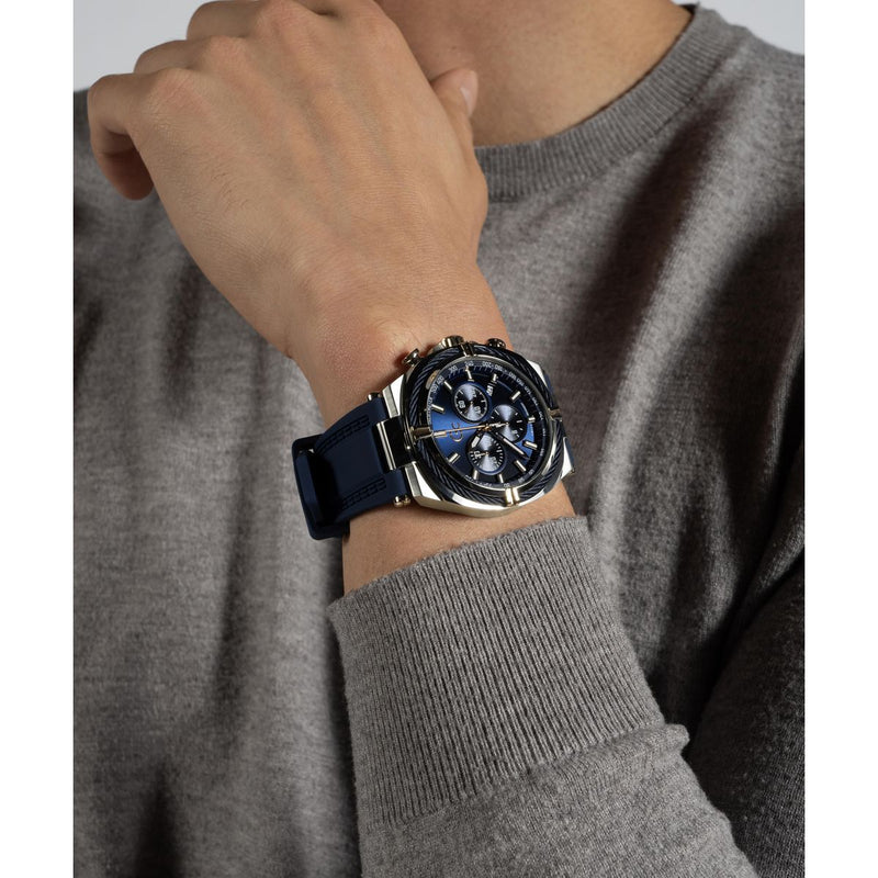 Gc Sport Chic Silver Round Dial Quartz Men Watch - Guess Collection Watch Gc