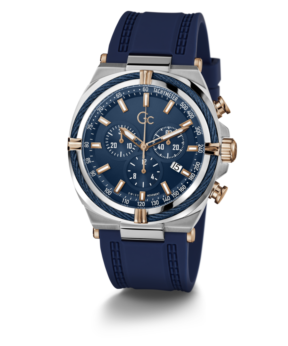 Gc Sport Chic Silver Round Dial Quartz Men Watch - Guess Collection Watch Gc
