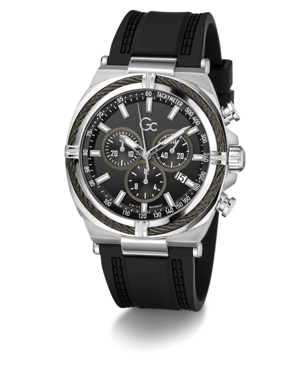 Gc Ironclass Black Round Quartz Men Watch