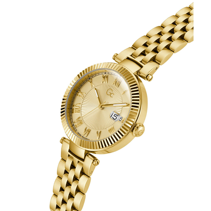 GC Flair Yellow Gold Round Dial Analog Women's Watch - Z36002L6MF Watch Gc