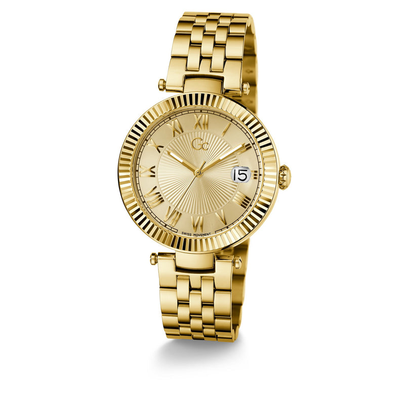 GC Flair Yellow Gold Round Dial Analog Women's Watch - Z36002L6MF Watch Gc