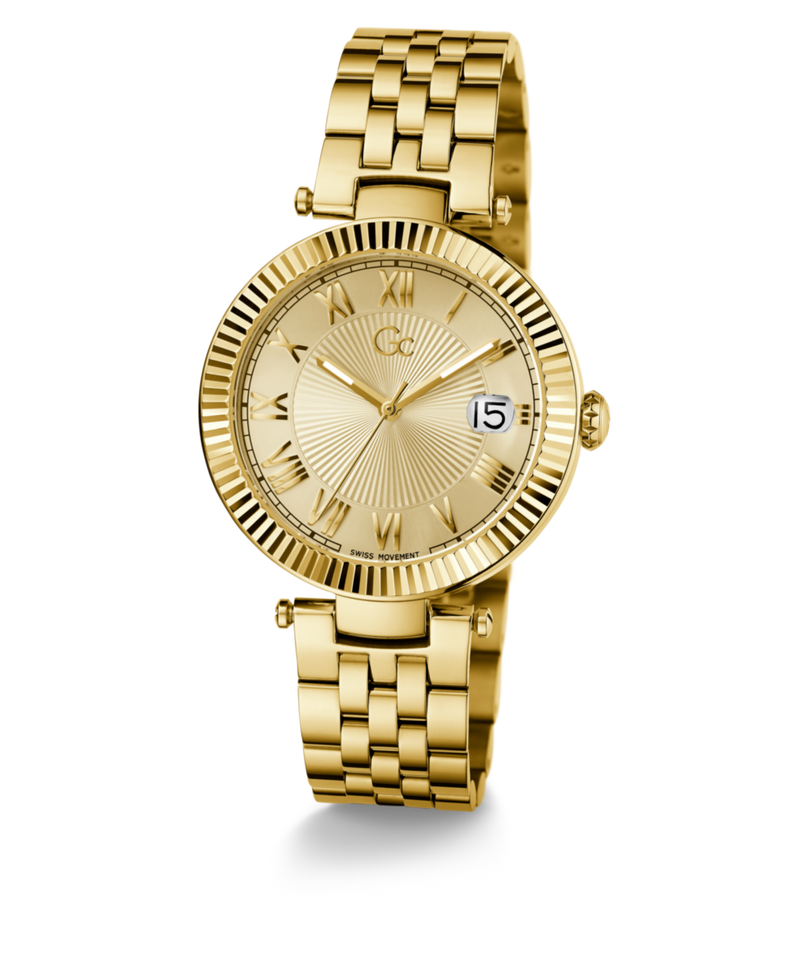 GC Flair Yellow Gold Round Dial Analog Women's Watch - Z36002L6MF Watch Gc