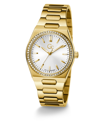 Gc Prodigy White Round Dial Quartz Analog Women Watch - Guess Collection Watch Gc