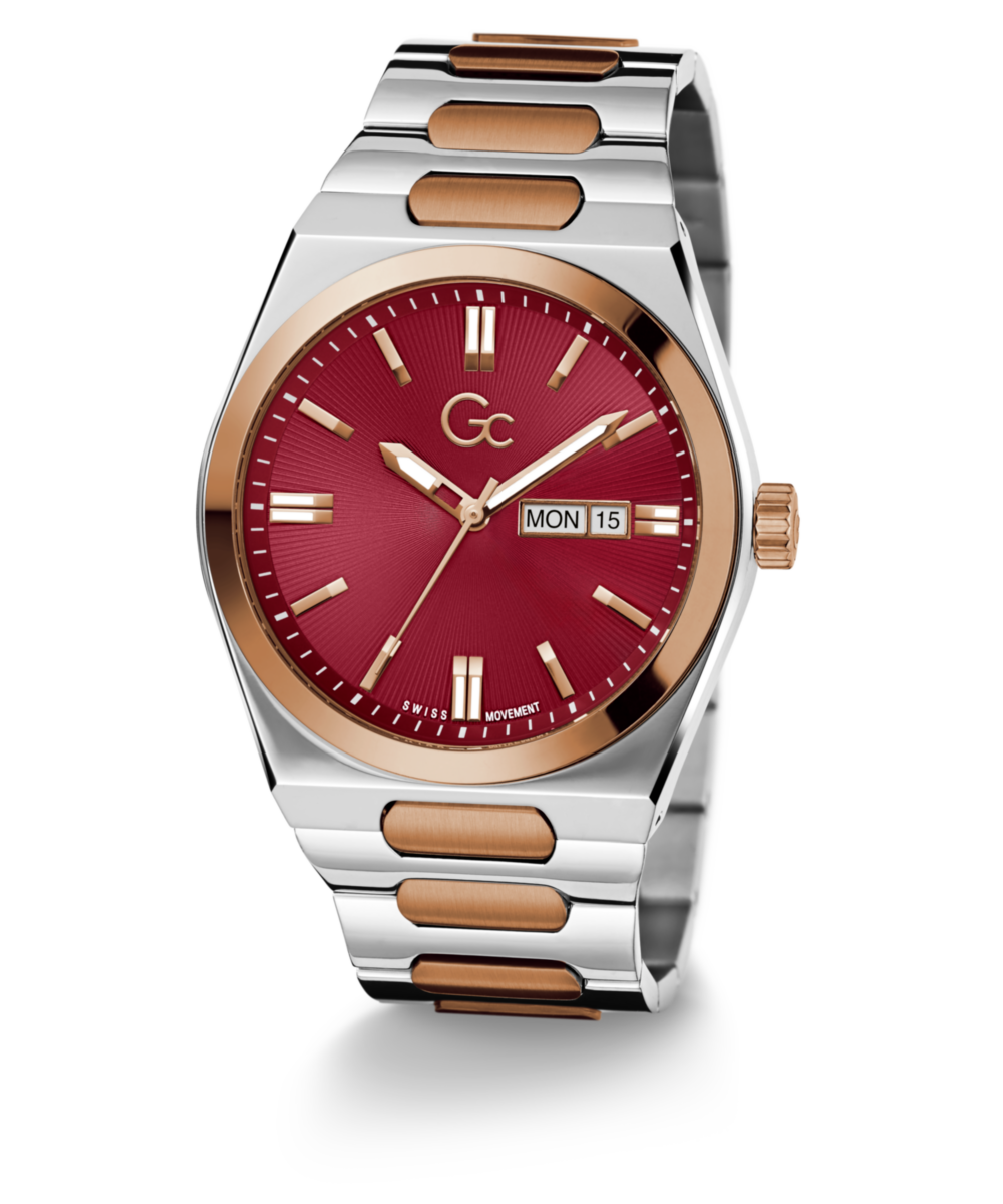 Gc Prodigy Red Round Dial Quartz Analog Men Watch - Guess Collection Watch Gc