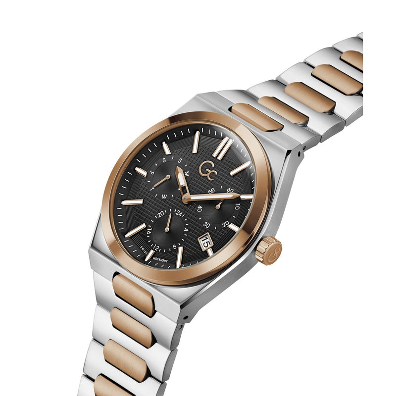 Gc Prodigy Black Round Dial Quartz Analog Men Watch - Guess Collection Watch Gc