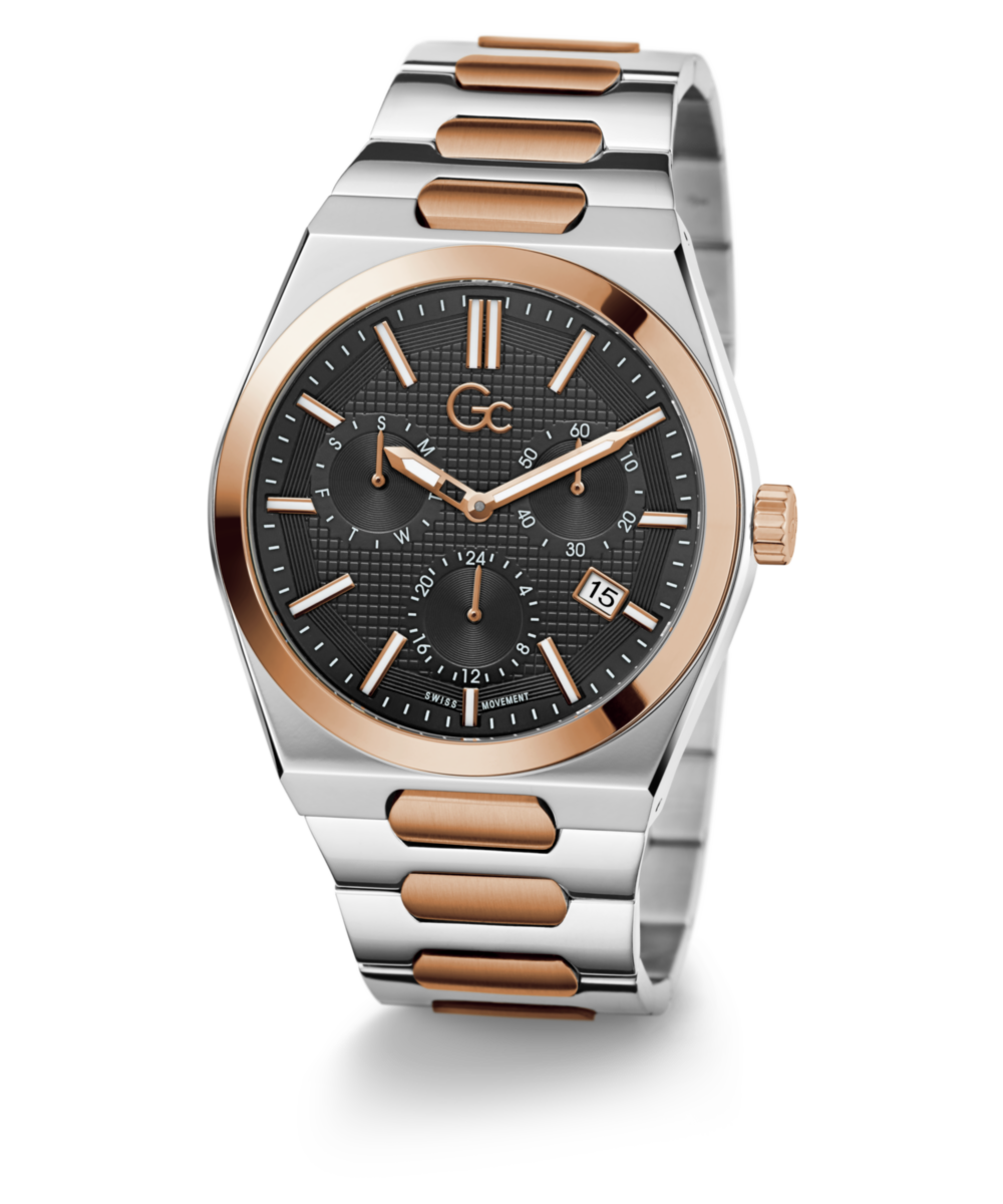 Gc Prodigy Black Round Dial Quartz Analog Men Watch - Guess Collection