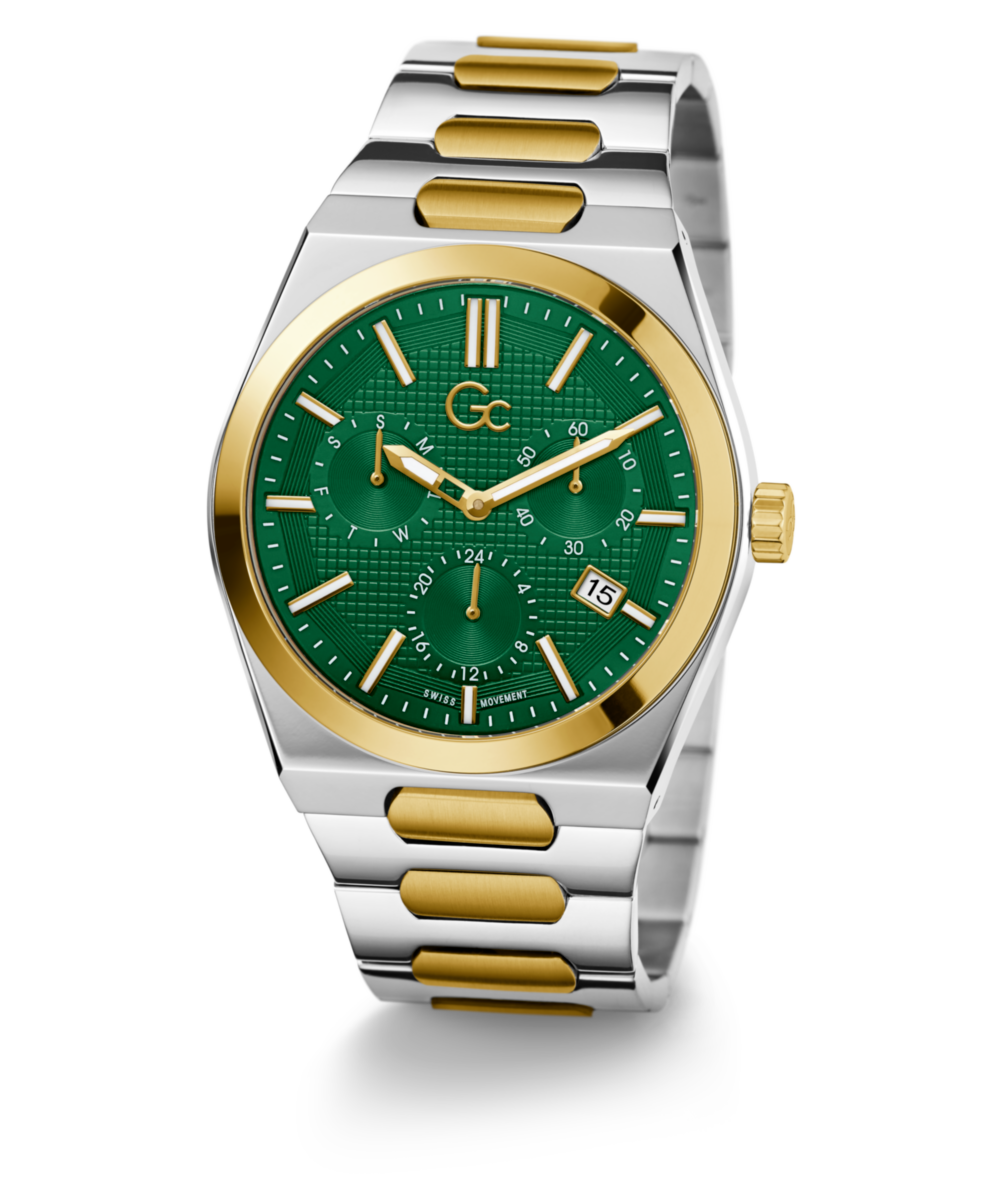 Gc Prodigy Green Round Dial Quartz Analog Men Watch - Guess Collection