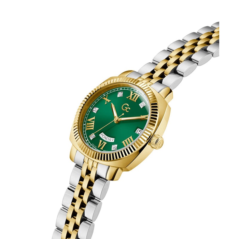 Gc Flair Green Square Dial Quartz Analog Women Watch - Guess Collection Watch Gc