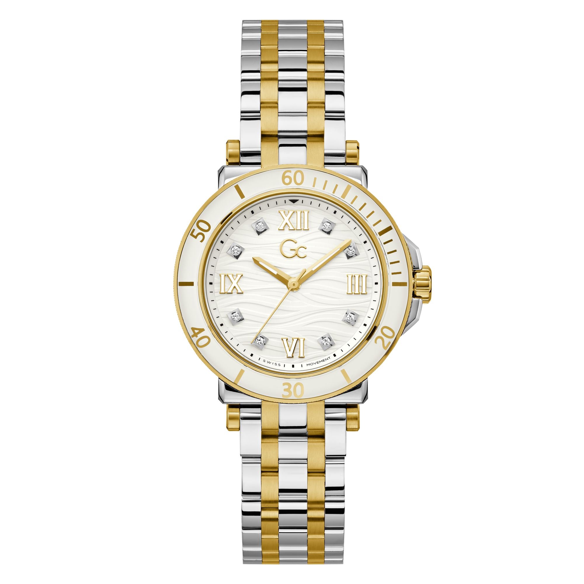 Gc Collection One White Round Dial Quartz Analog Women Watch - Guess Collection