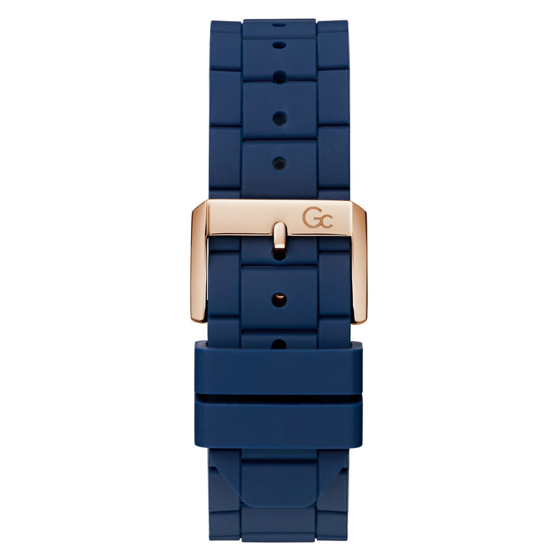 Gc Collection Speedracer Blue Rose Gold Dial Quartz Analog Men Watch - Guess Collection Watch Gc