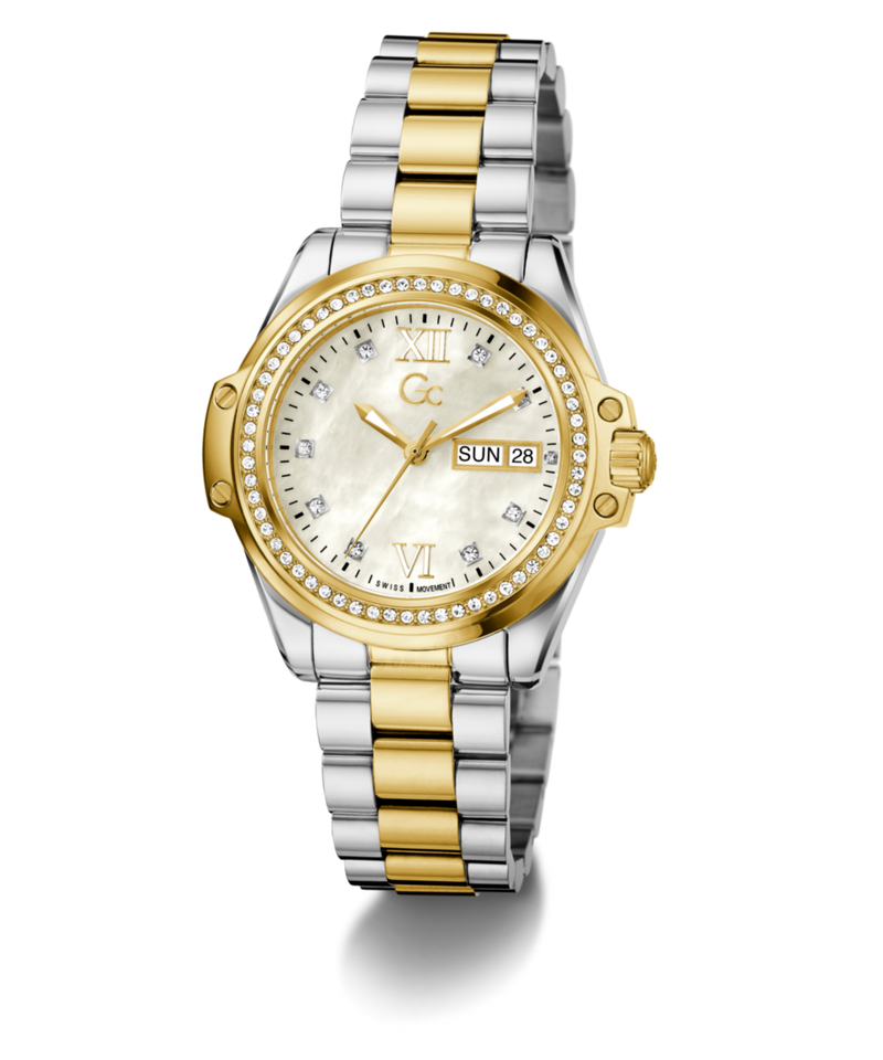 Gc Bolt Lady Champagne Round Quartz Women Watch Watch Gc
