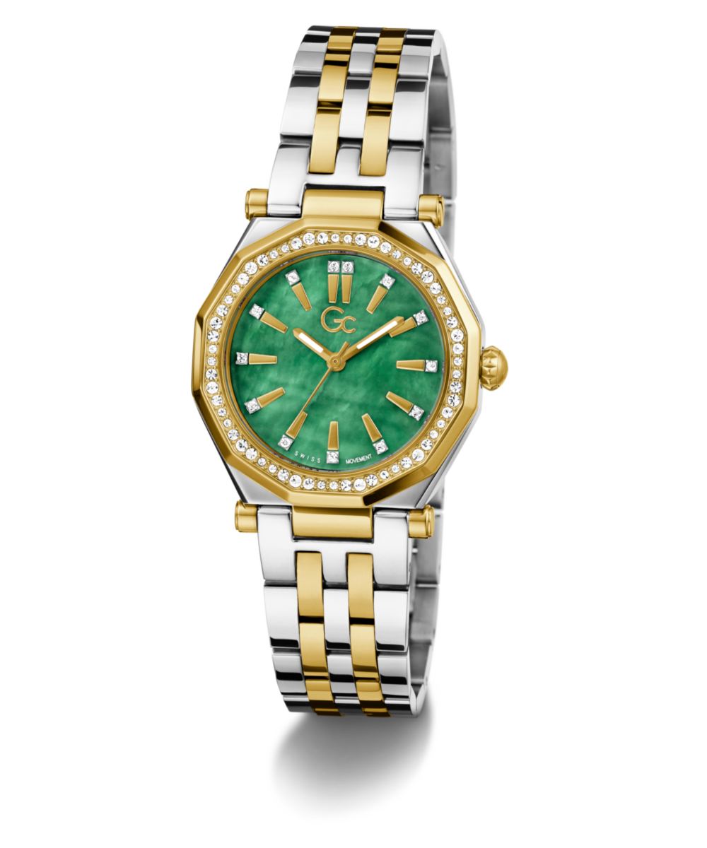 Gc Gleam Green Round Quartz Women Watch - Guess Collection Watch Gc