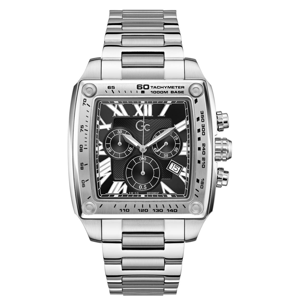 Gc Square 45mm Black Dial Analog Men Watch - Z56005G2