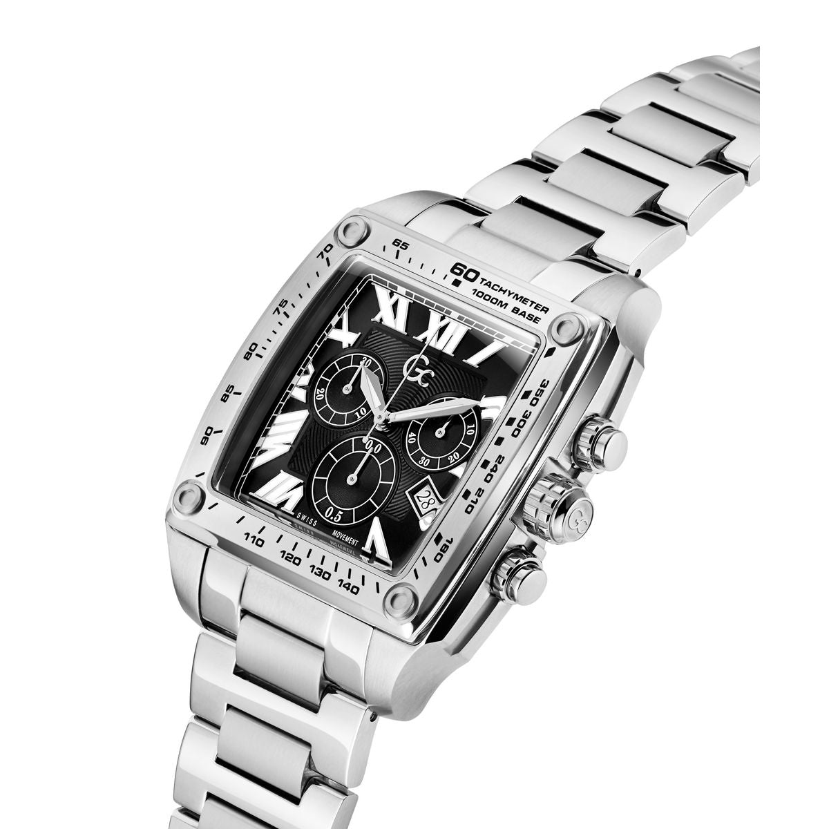 Gc Square 45mm Black Dial Analog Men Watch - Z56005G2
