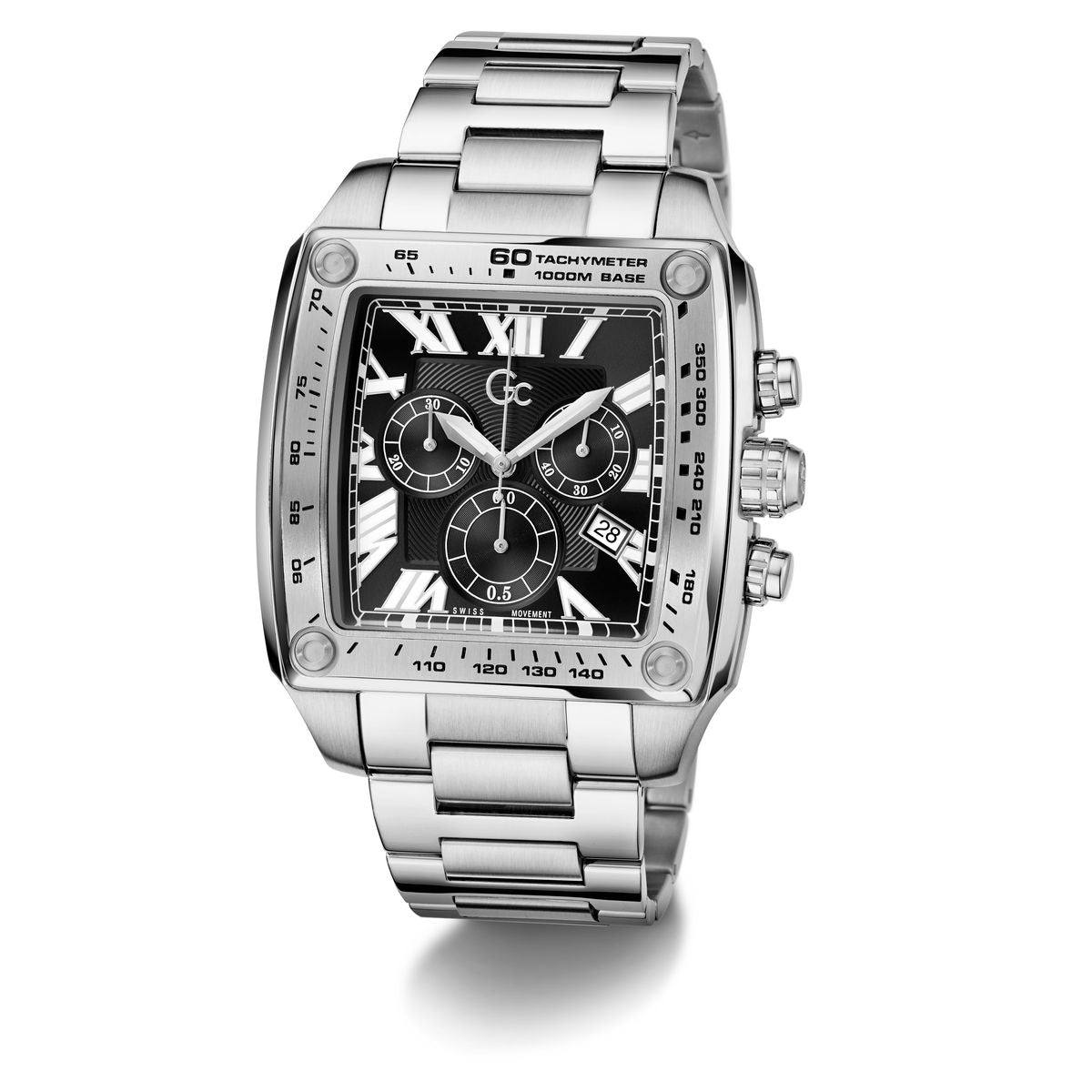 Gc Square 45mm Black Dial Analog Men Watch - Z56005G2