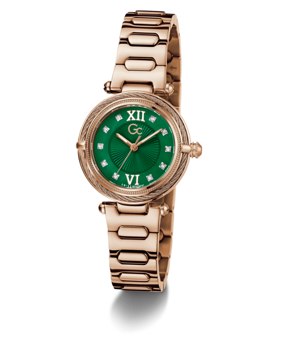 Gc Vogue Cable Green Round Quartz Women Watch - Guess Collection