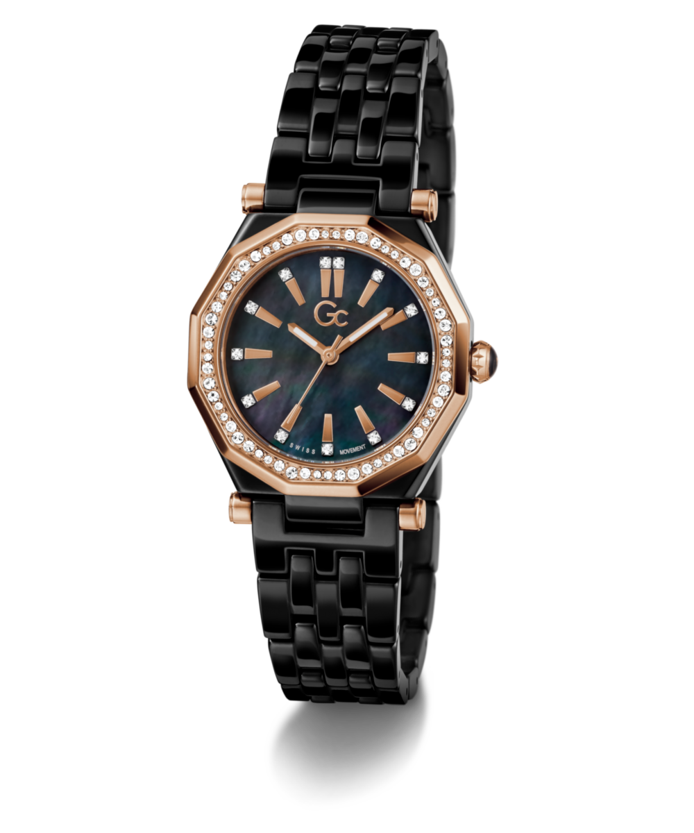 Gc Gleam Black Round Quartz Women Watch - Guess Collection