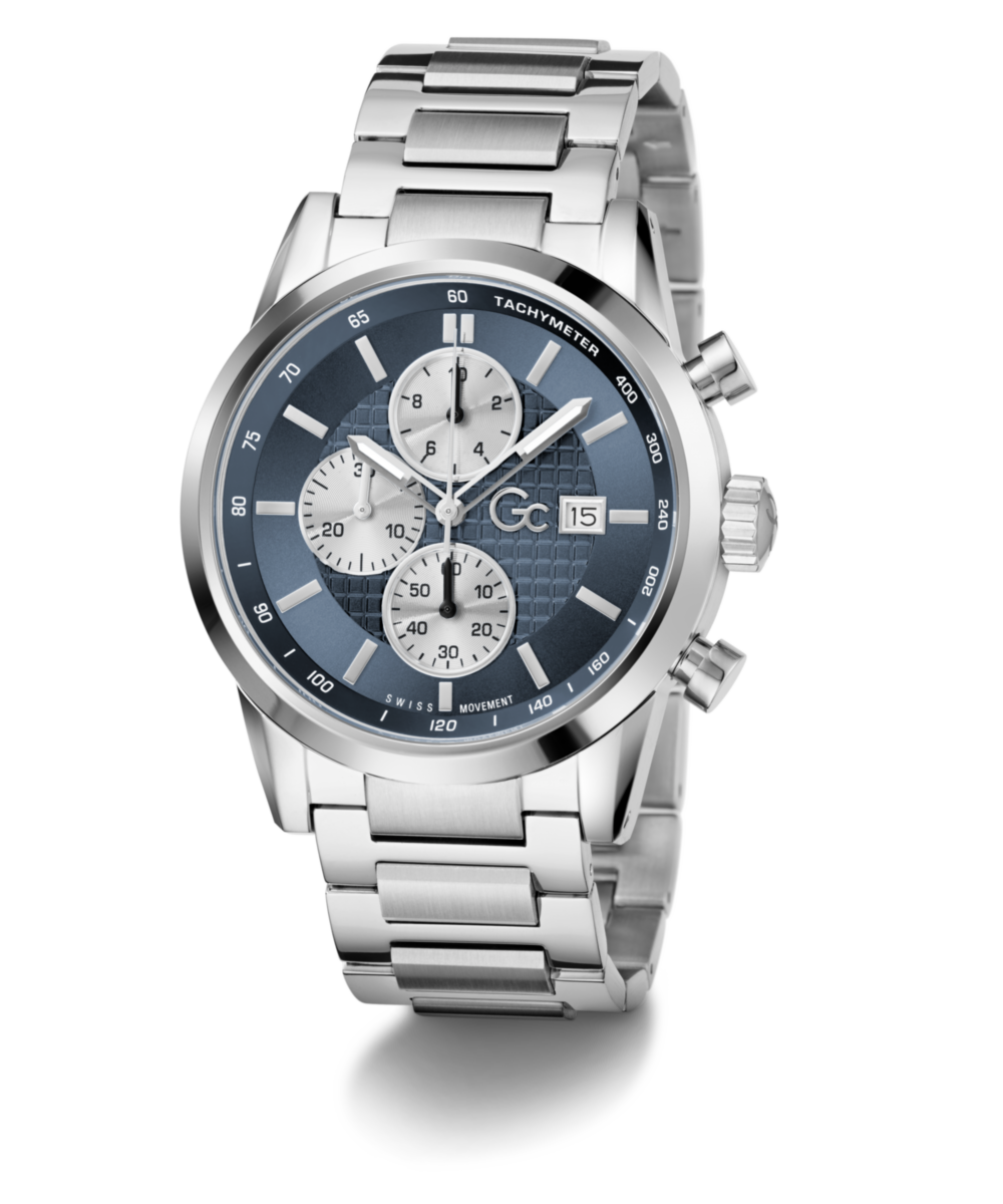 Gc Gallant Blue Round Quartz Men Watch - Guess Collection