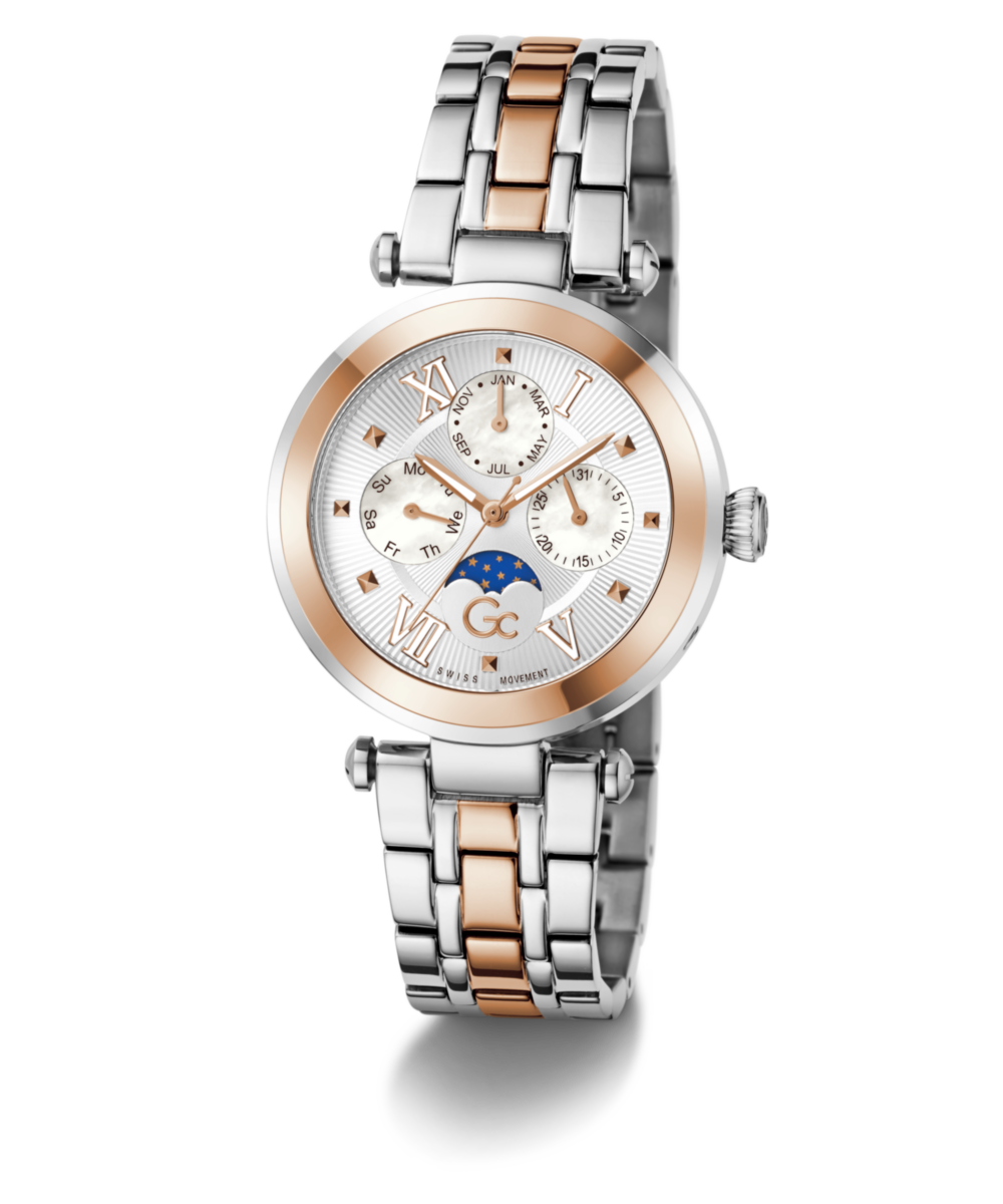 Gc Topchic White Round Quartz Women Watch