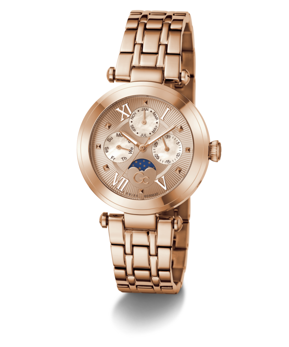 Gc Topchic Rose Gold Round Quartz Women Watch Watch Gc