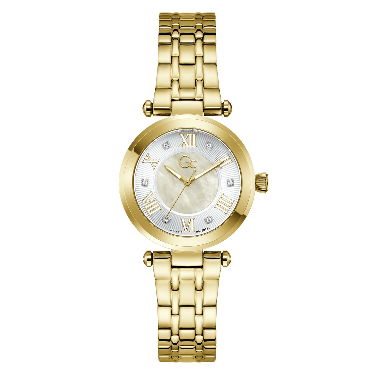 Gc Round 32mm White Dial Analog Women Watch - Z63003L6