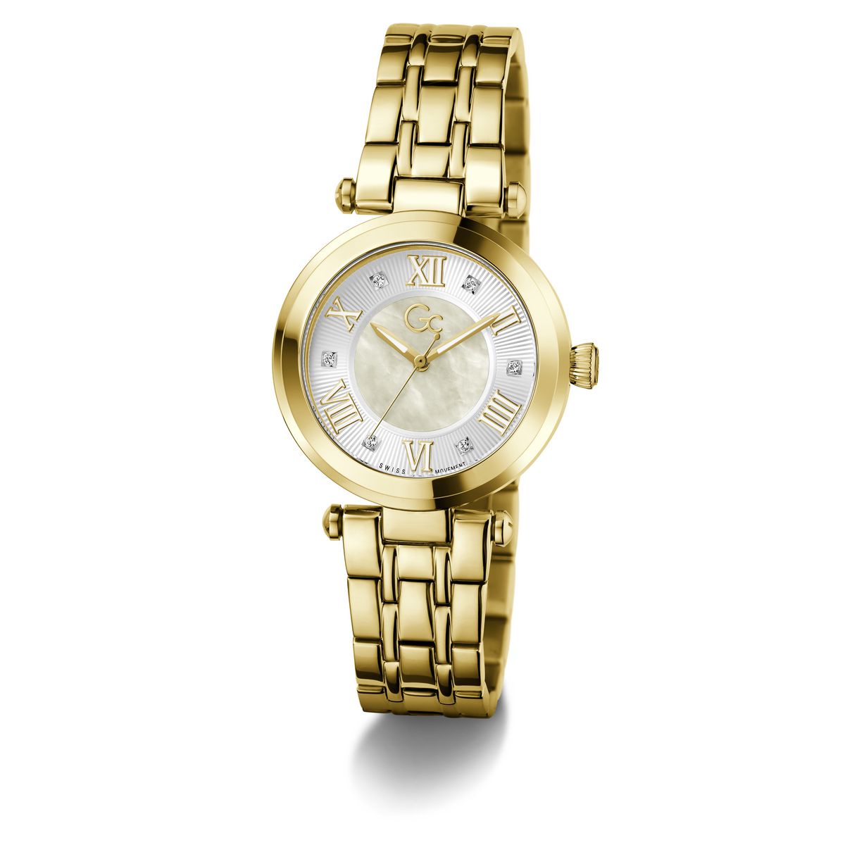 Gc Round 32mm White Dial Analog Women Watch - Z63003L6