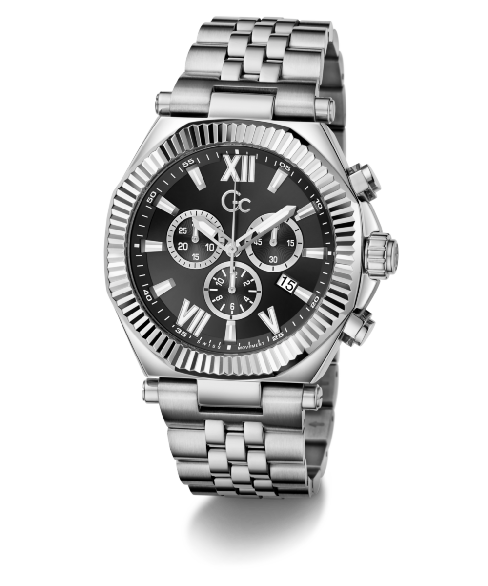 Gc Atlas Black Round Quartz Men Watch