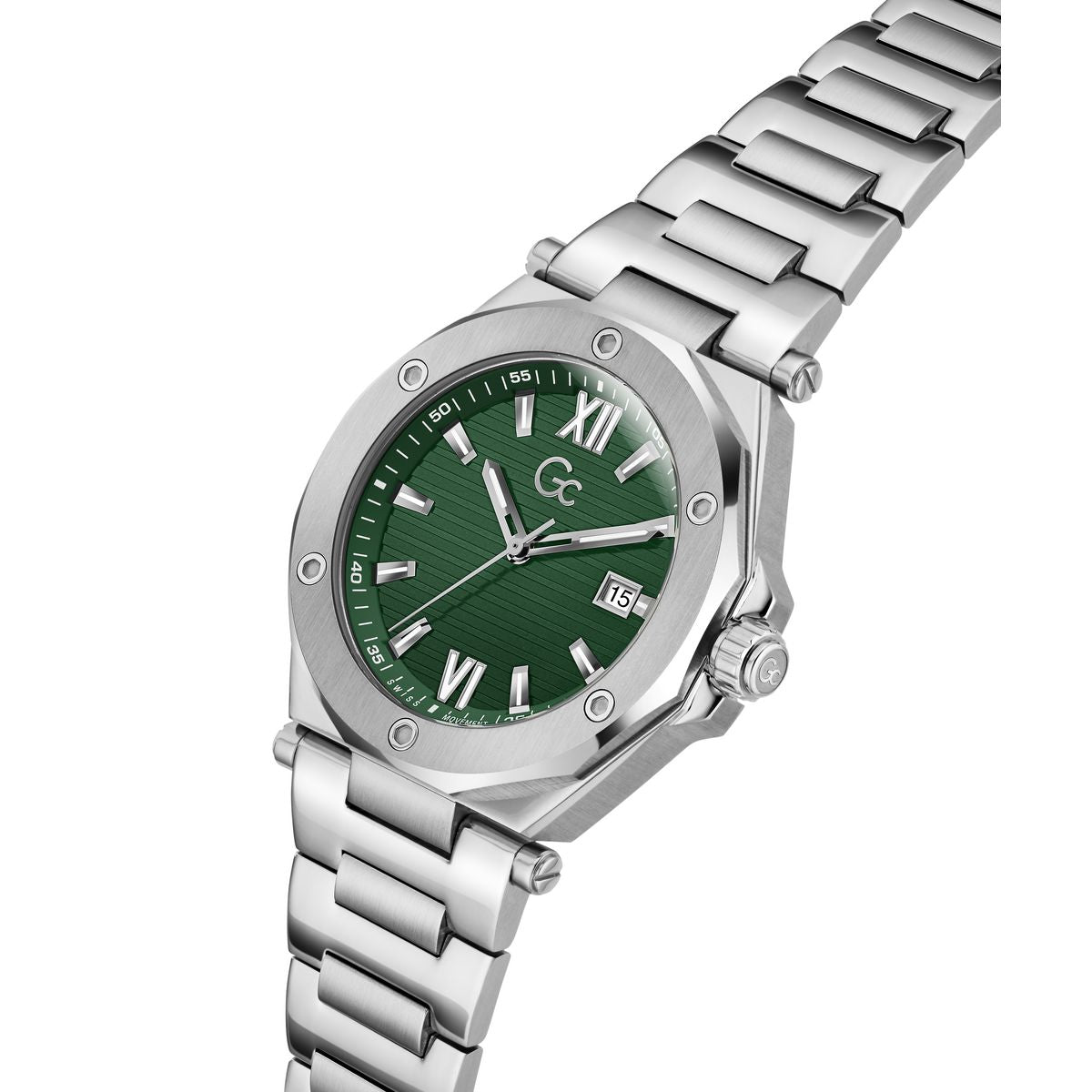 Gc Round 42mm Green Dial Analog Men Watch - Z67005G9