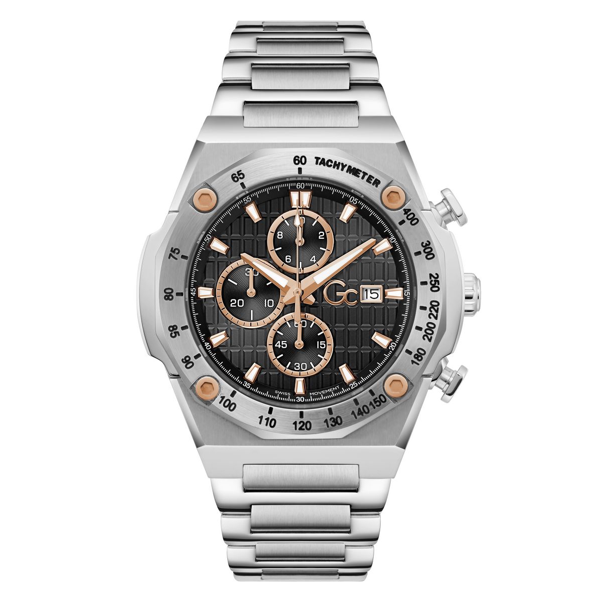 Gc Round 45mm Black Dial Analog Men Watch - Z68002G2