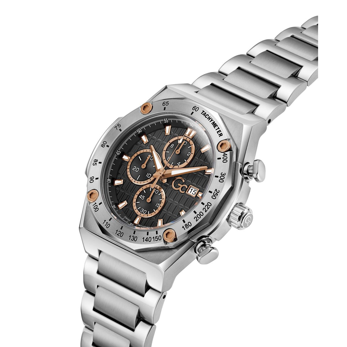 Gc Round 45mm Black Dial Analog Men Watch - Z68002G2