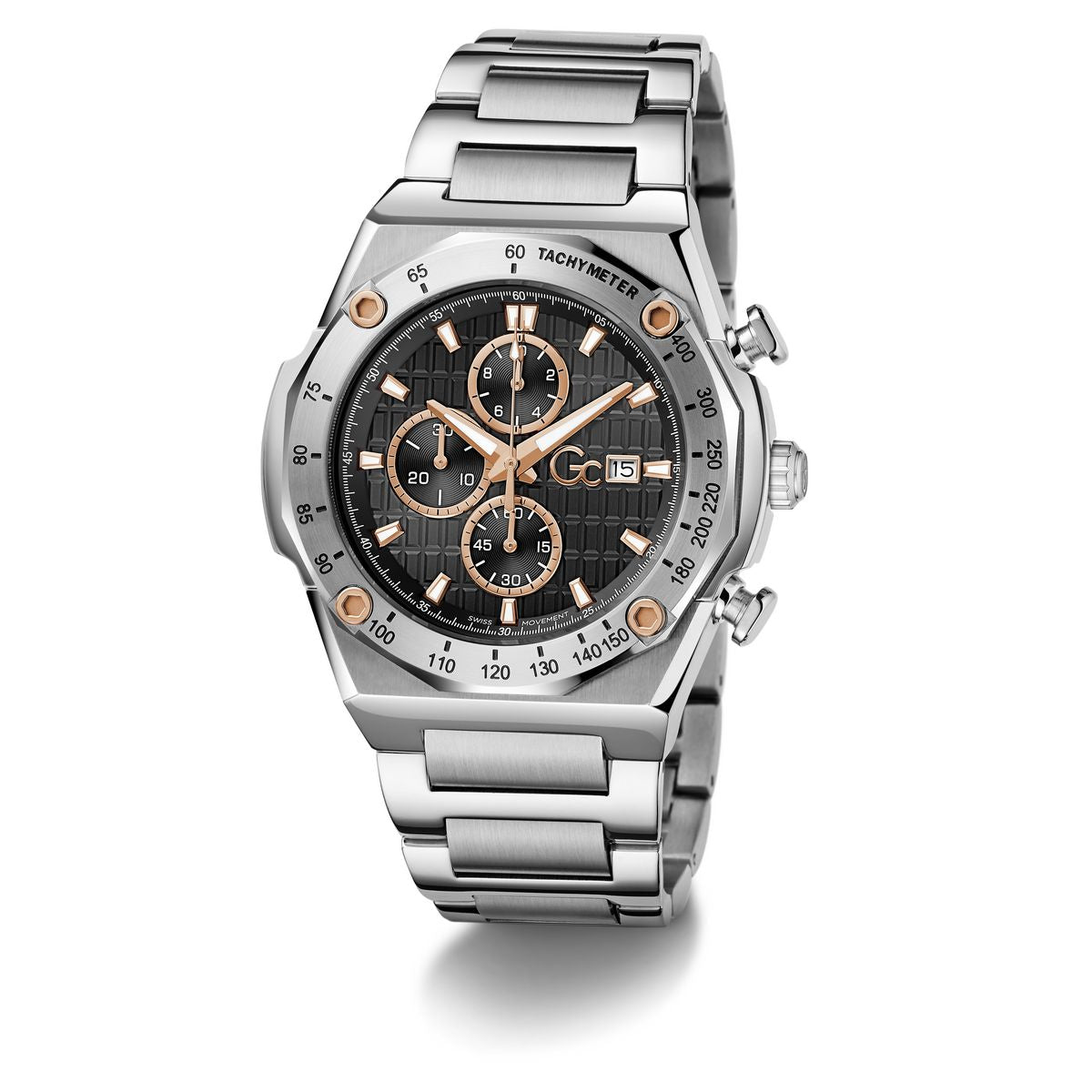 Gc Round 45mm Black Dial Analog Men Watch - Z68002G2