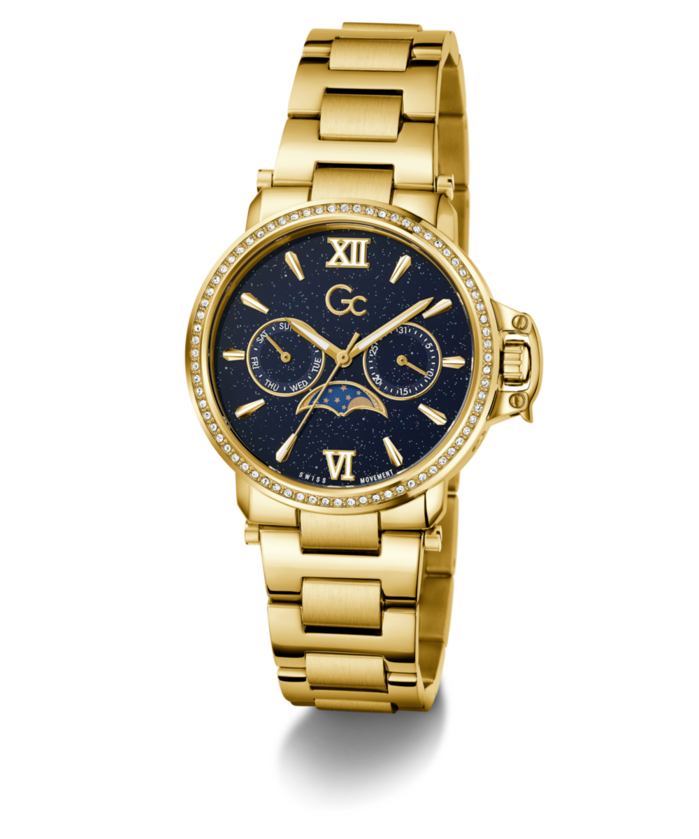 Gc Round 36mm Blue Dial Analog Women Watch - Z69004L7