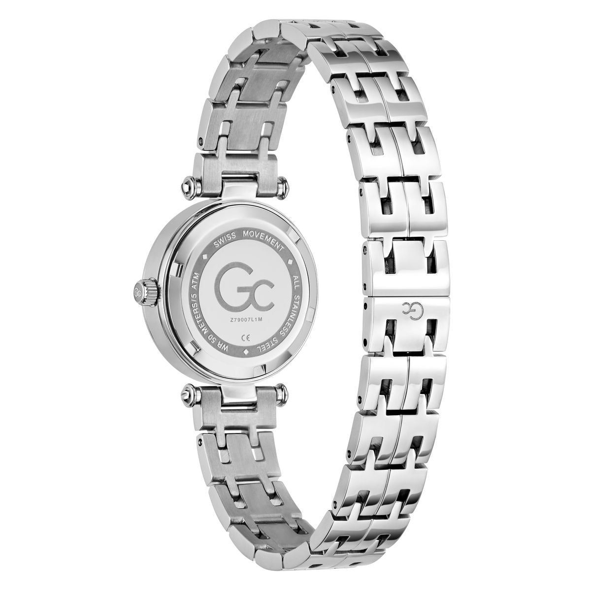 Gc Round 28mm Silver-Tone Dial Analog Women Watch - Z79007L1M