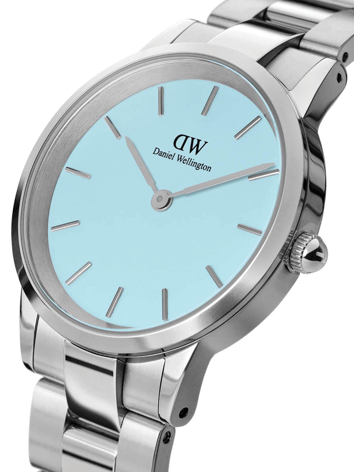 Daniel Wellington Iconic Link Blue Dial Round Case Quartz Watch At JUST WATCHES