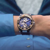 Guess Prime Leather Blue Round Dial Quartz Analog Men Watch Watch Guess