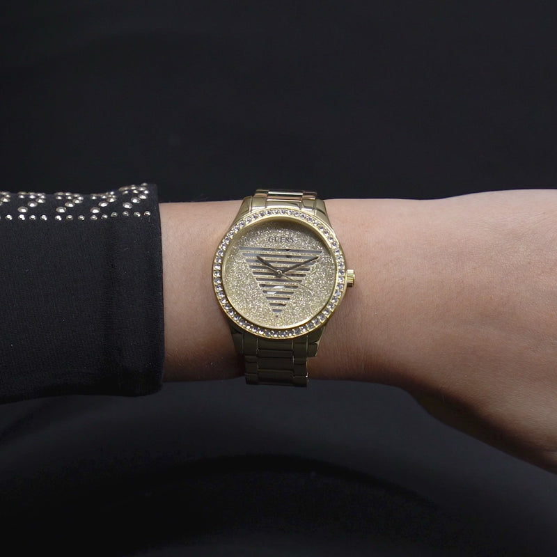 Guess Trend Champagne Round Dial Analog Women Watch Watch Guess