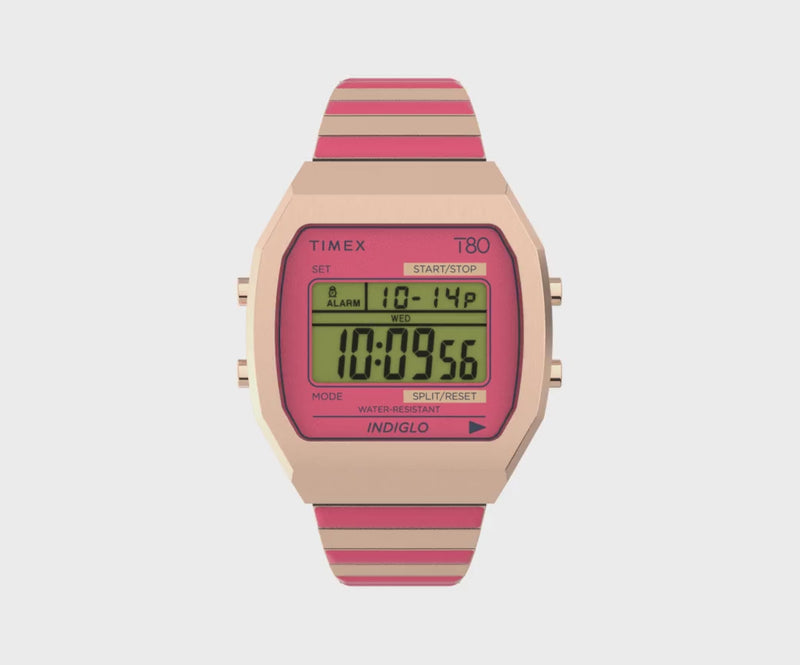 Timex 80 Square 21mm Pink Dial Digital Women Watch - TW2W41600UJ Watch Timex