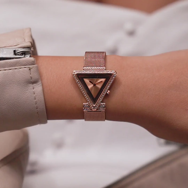 Guess Fame Rose gold Triangle Dial Analog Women Watch Watch Guess