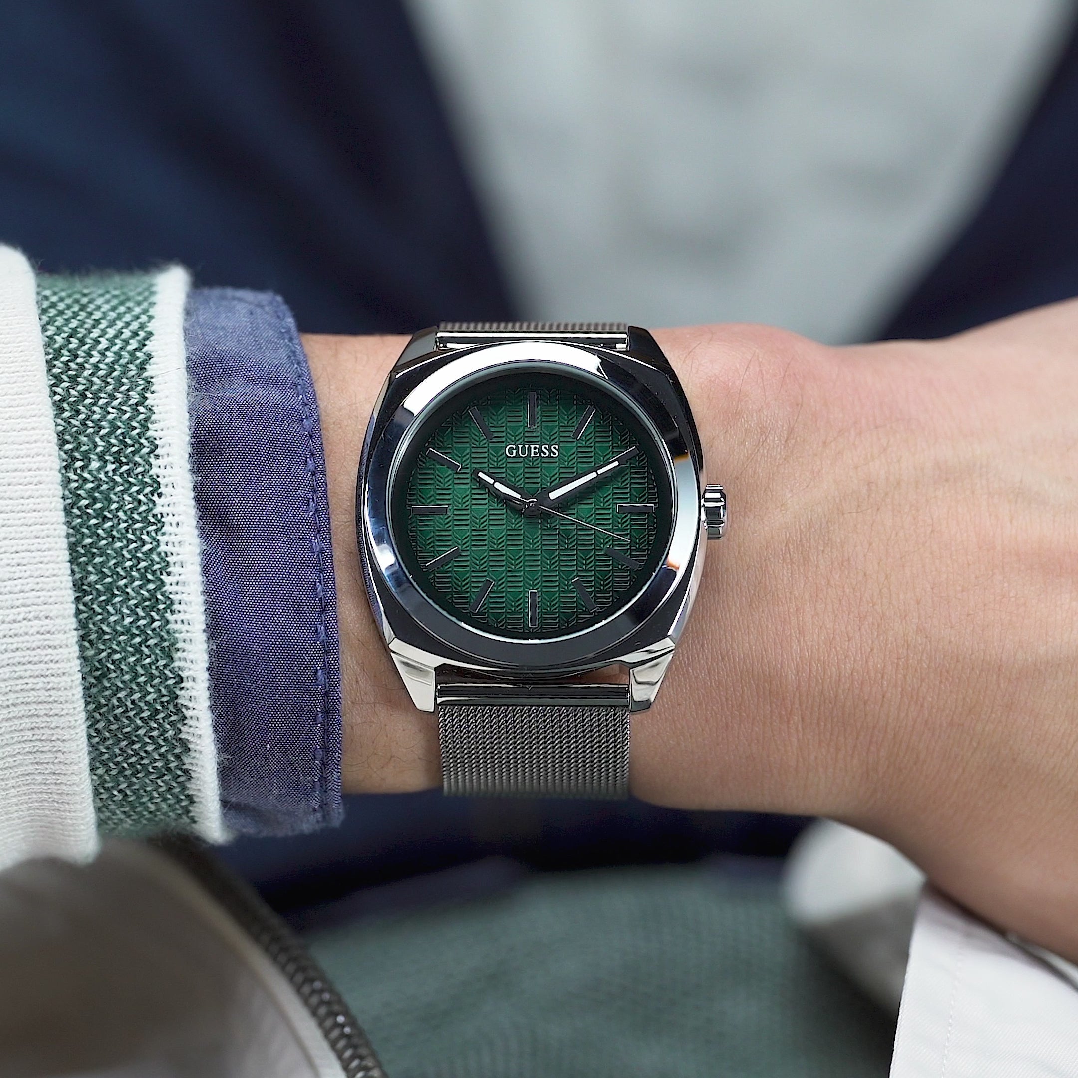 Guess Marshall Green Round Dial Quartz Analog Men Watch