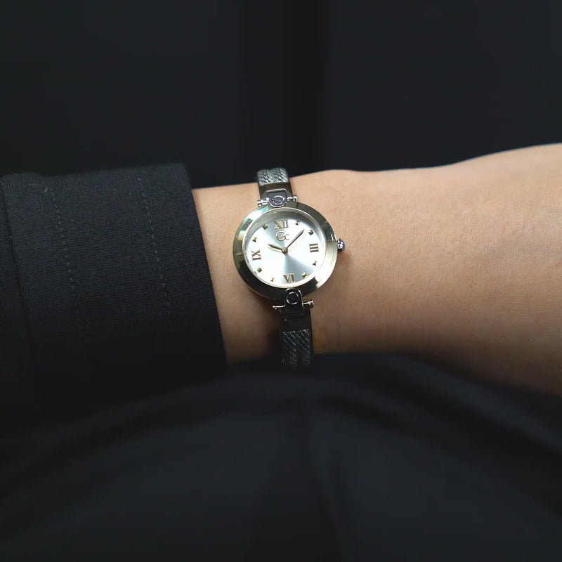 Gc Sport Chic Silver Round Dial Quartz Analog Women Watch - Guess Collection Watch Gc
