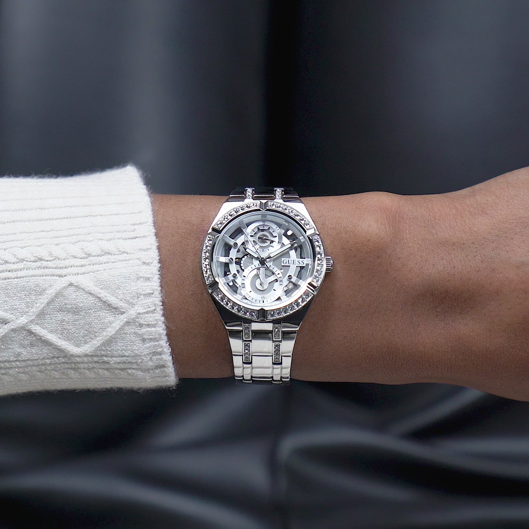 Guess Allara Silver Tone Round Dial Quartz Analog Women Watch