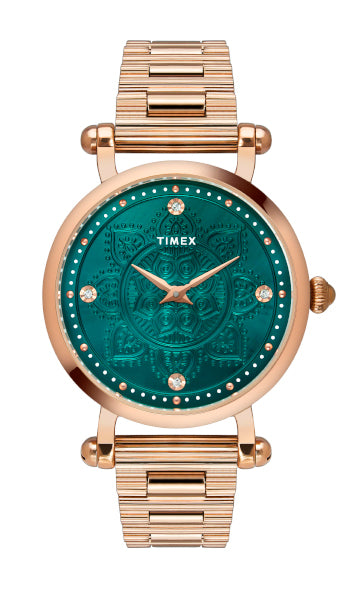 Timex Fria Round 35mm Green Dial Analog Women Watch - TWEL14303 Watch Timex